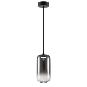 Misty Evening smoke-glass LED pendant, black — transparent background