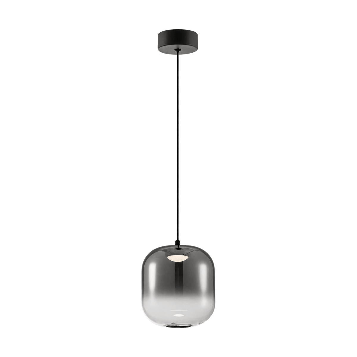 Misty Morning Glass LED Pendant Light - Black on transparent background
