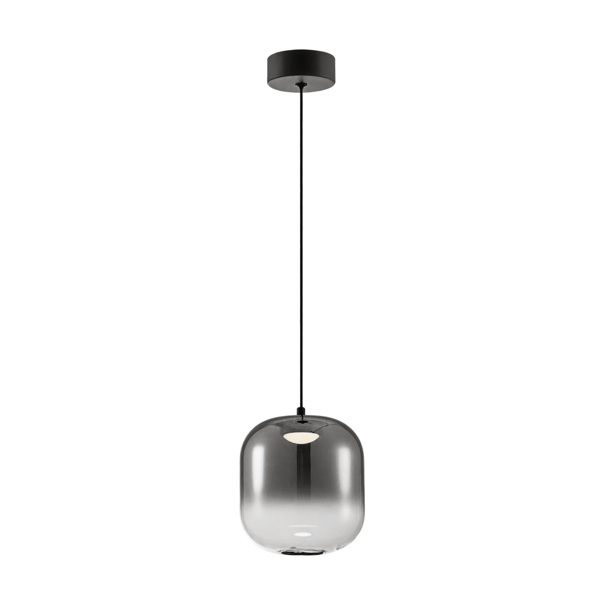 Misty Morning Glass LED Pendant Light - Black on white background