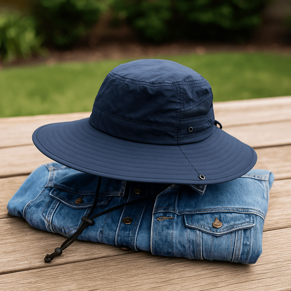 Navy Polyester Large Outdoor Hat - Future Decor