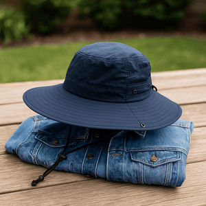 Navy Polyester Large Outdoor Hat - Future Decor