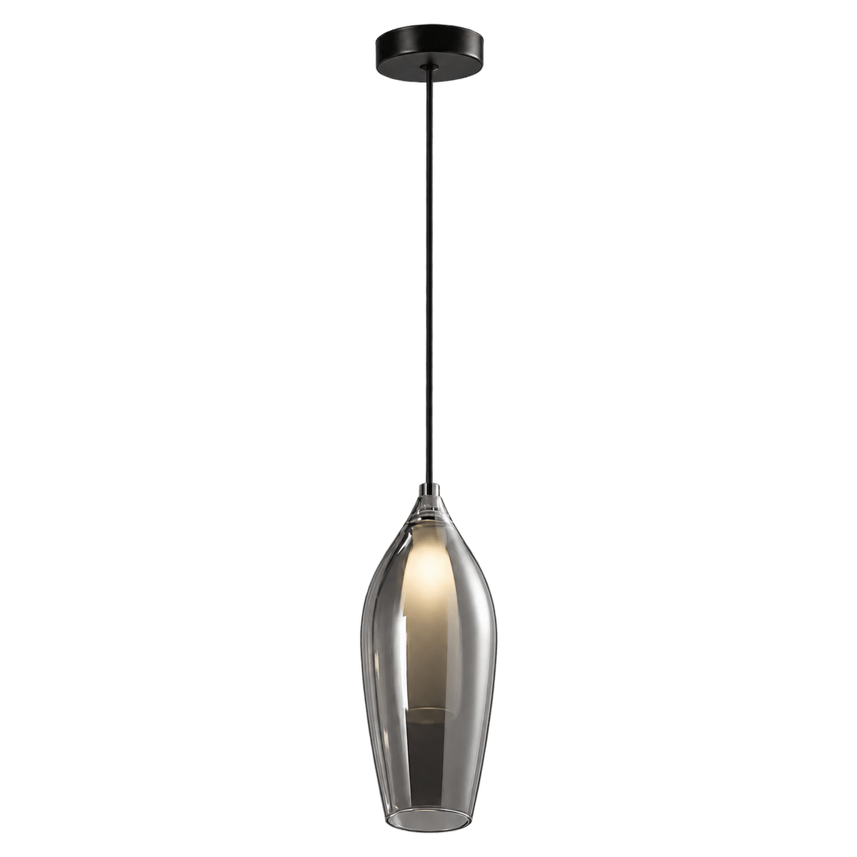 Nelo black smoke pendant light on transparent background