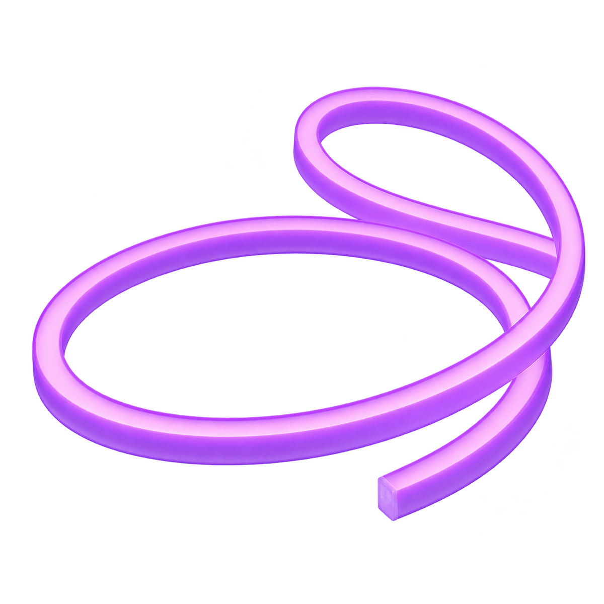 12V purple neon flex strip on white background