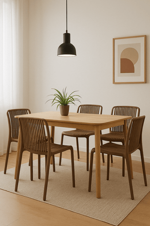 No Arms Stackable Brown Chair - Future Decor