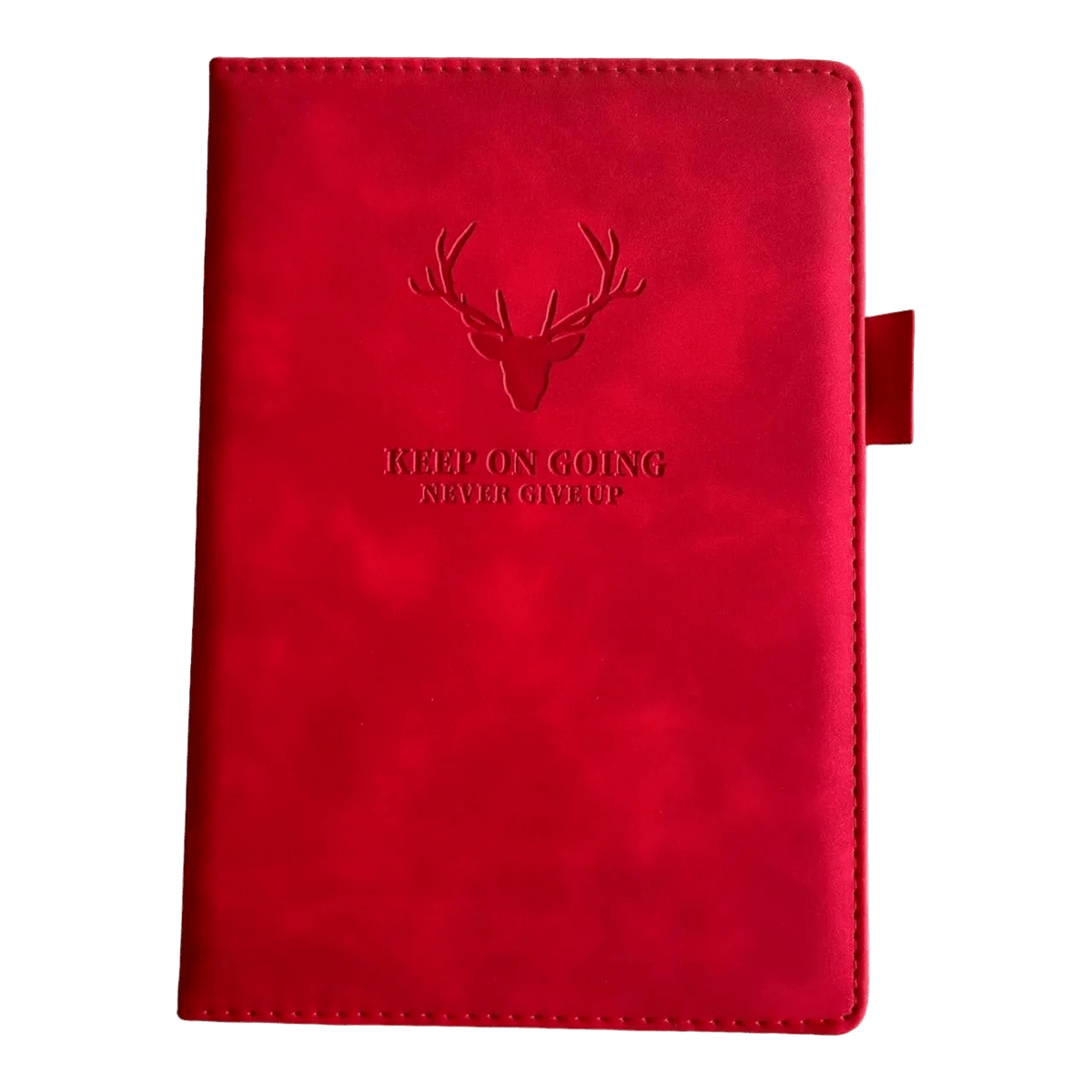 Notebook A5 Faux Leather - Red, Deer Head
