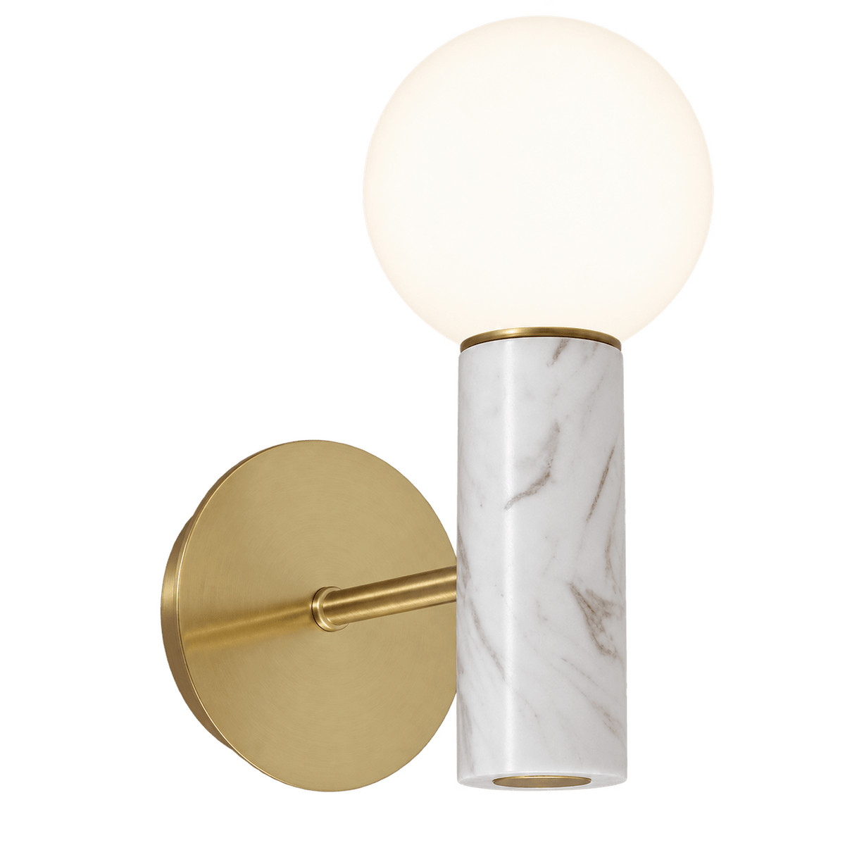 Ollie White Marble Wall Light on a transparent background