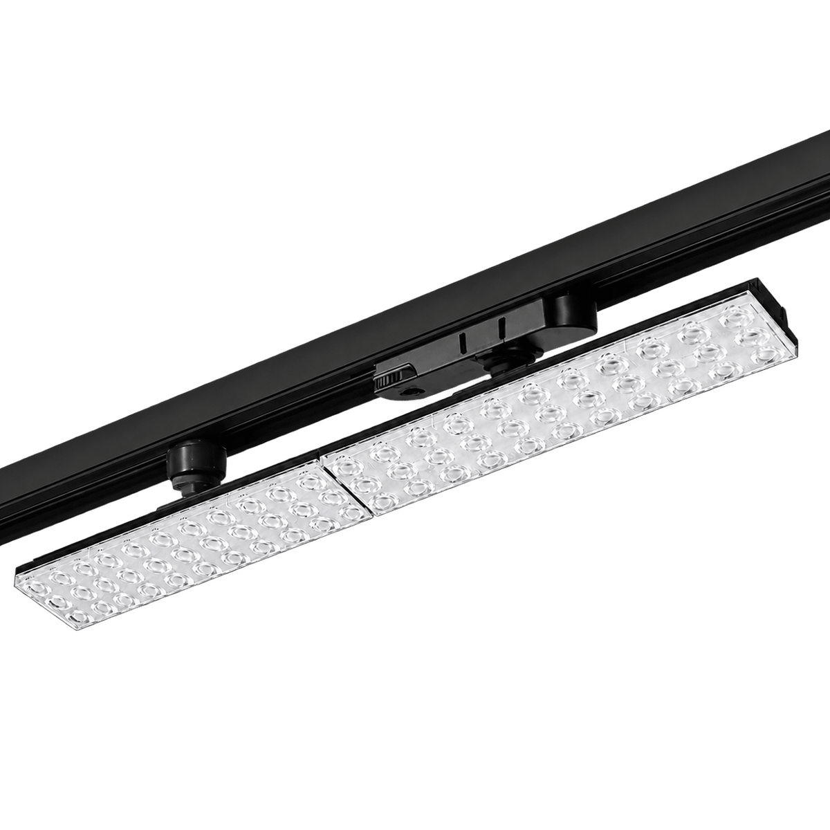 Ontrack Adjustable Linear LED Track Fitting – Black 4000K, transparent background