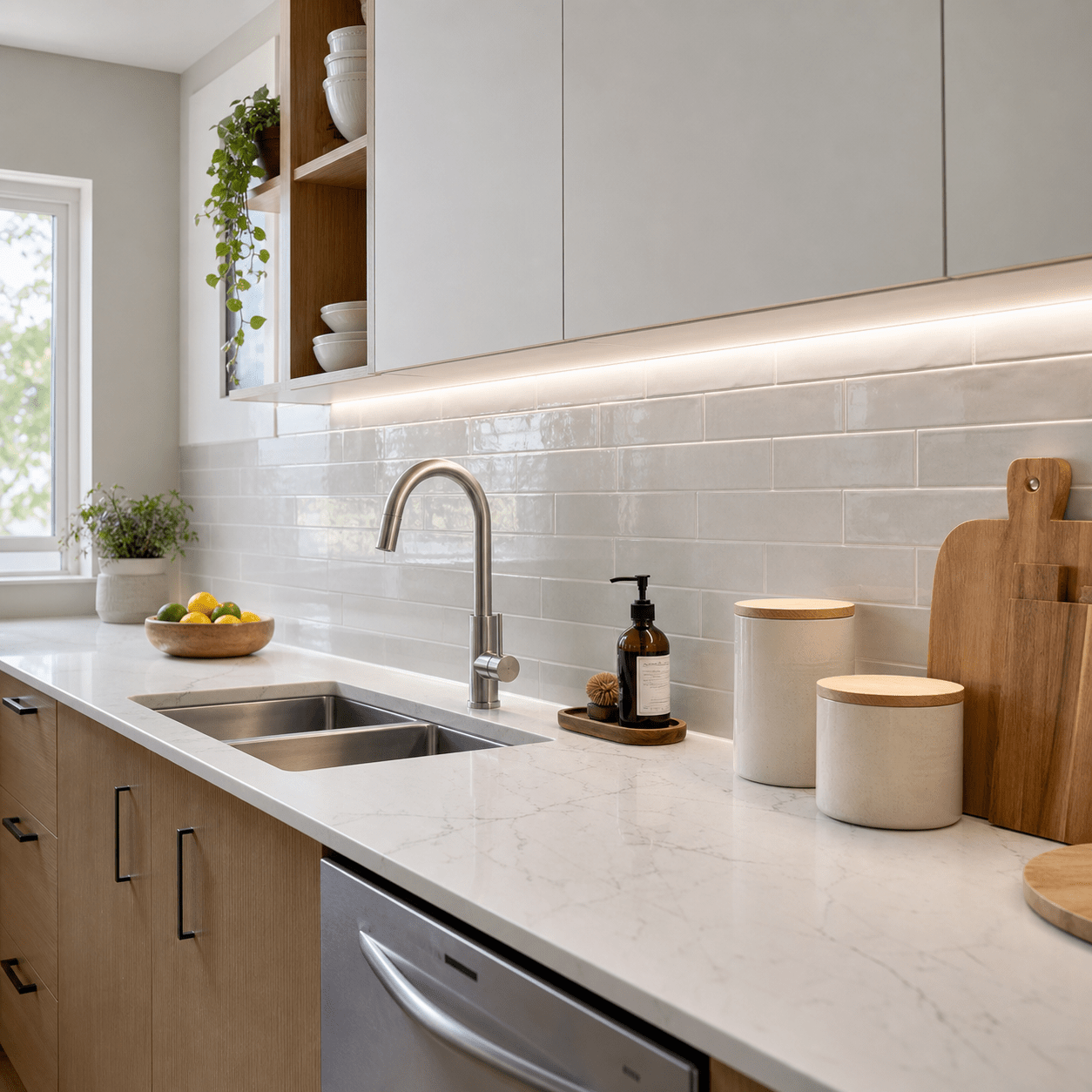 Under-cabinet kitchen task lighting scene