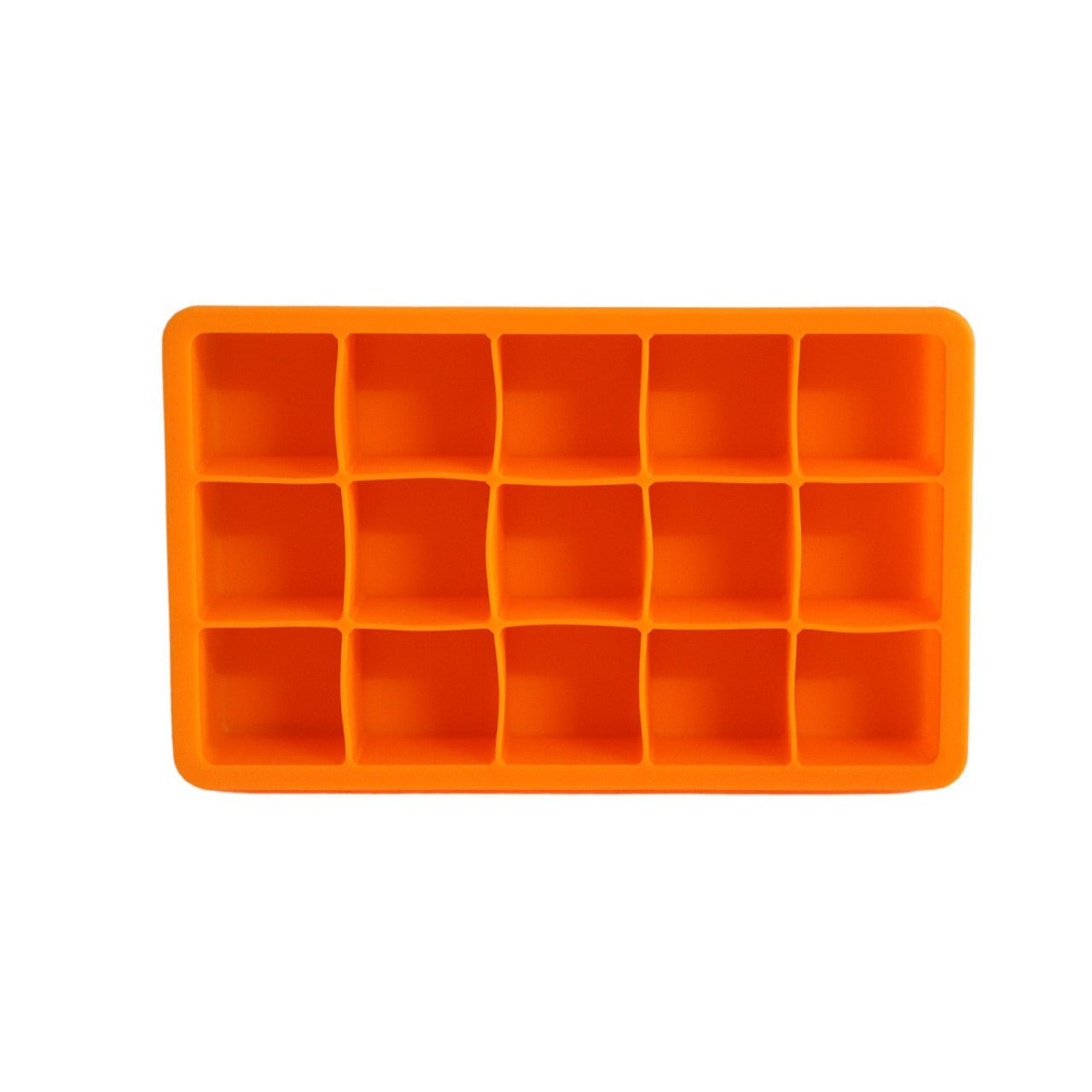 Orange Silicone Ice Cube Tray with 15 Cubes - Future Decor
