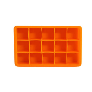 Orange Silicone Ice Cube Tray with 15 Cubes - Future Decor