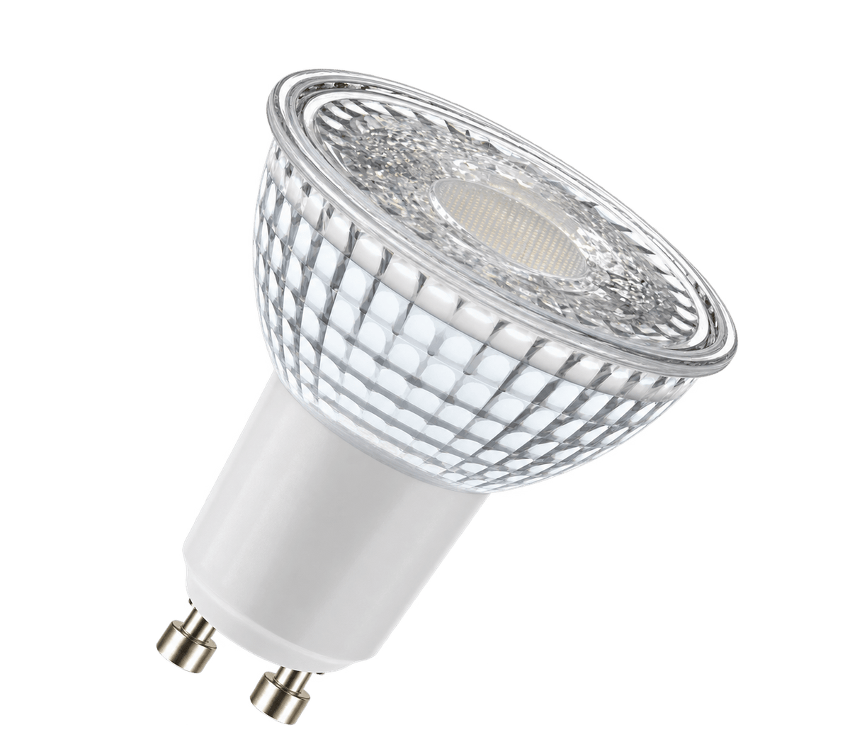 7.5W dimmable GU10 LED spotlight bulb, transparent background