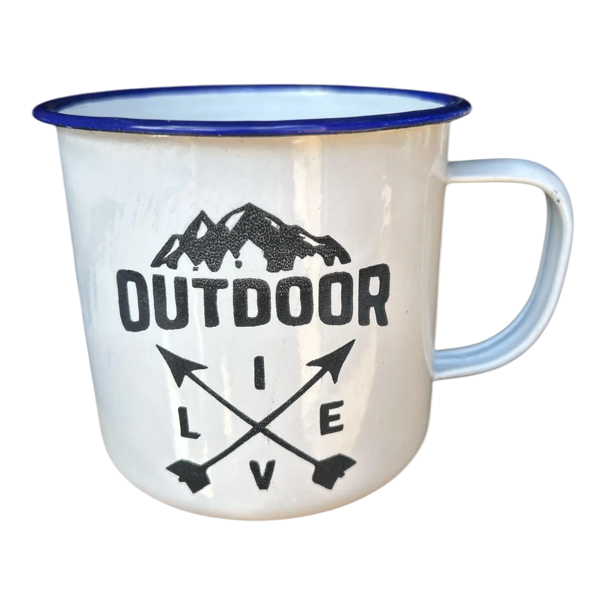 Outdoor Living Engraved Enamel Mug