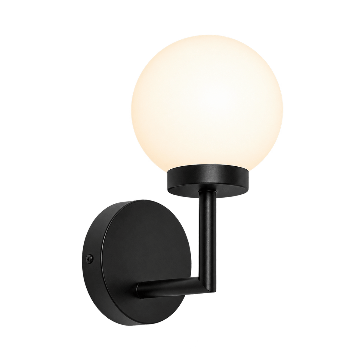 Pearl LED Wall Light - Black 3000K IP44, transparent background
