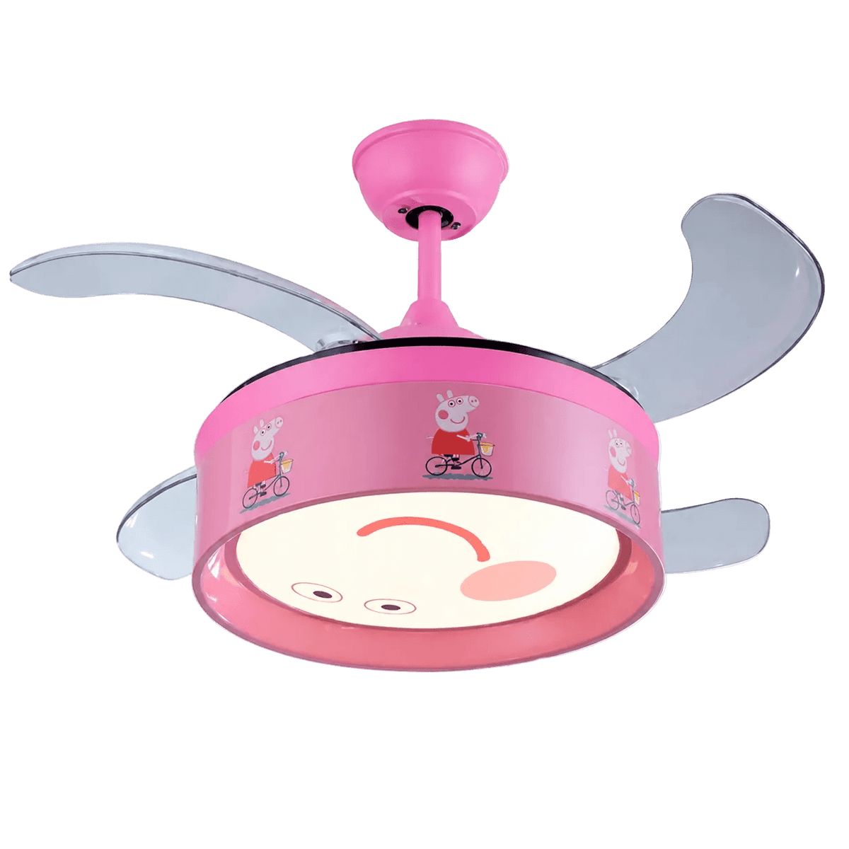 Peppa Pig Pink Retractable LED Ceiling Fan