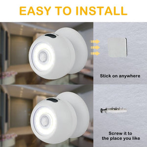 Portable magnetic motion-sensor light installation options