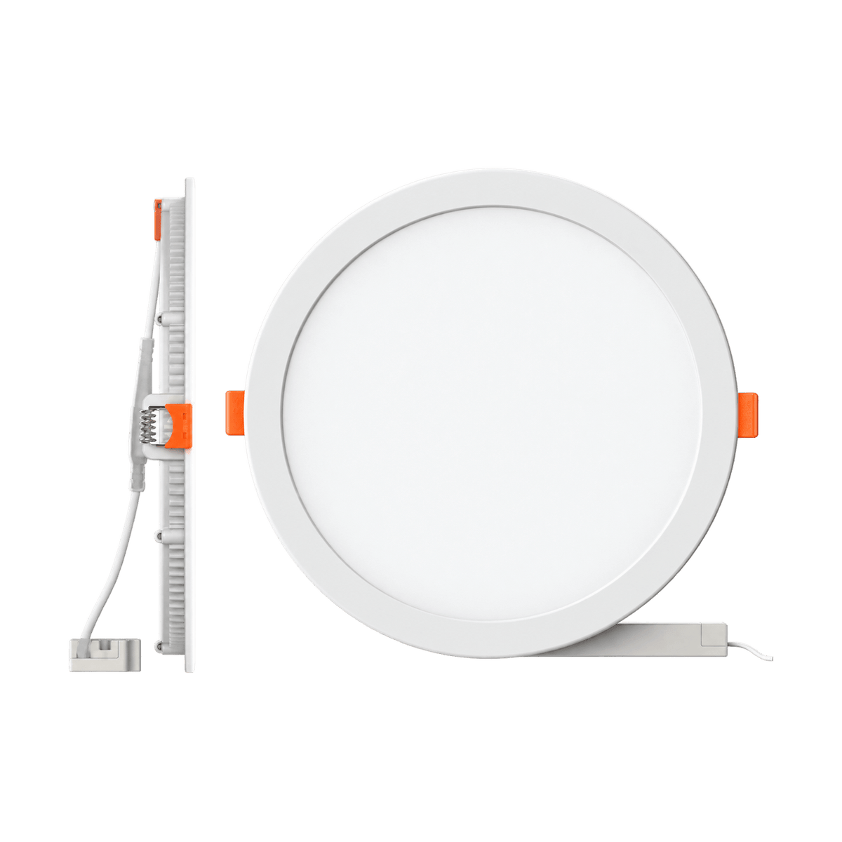 Prima 18W Recessed LED Downlight - Warm White (3000K), transparent background