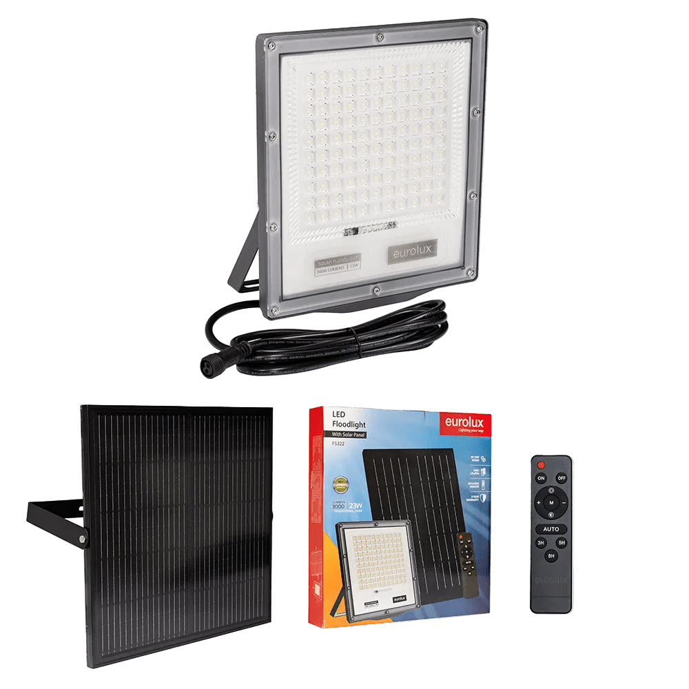 Solar Floodlight LED 3000 Lumens 6500K — transparent background