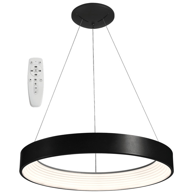 Black 3CCT LED Pendant with Remote Control - 32W — transparent background