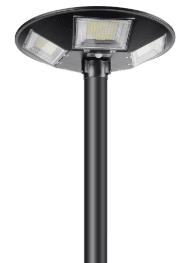 10W LED Solar Post-Top Light - Black, Adjustable CCT — transparent background