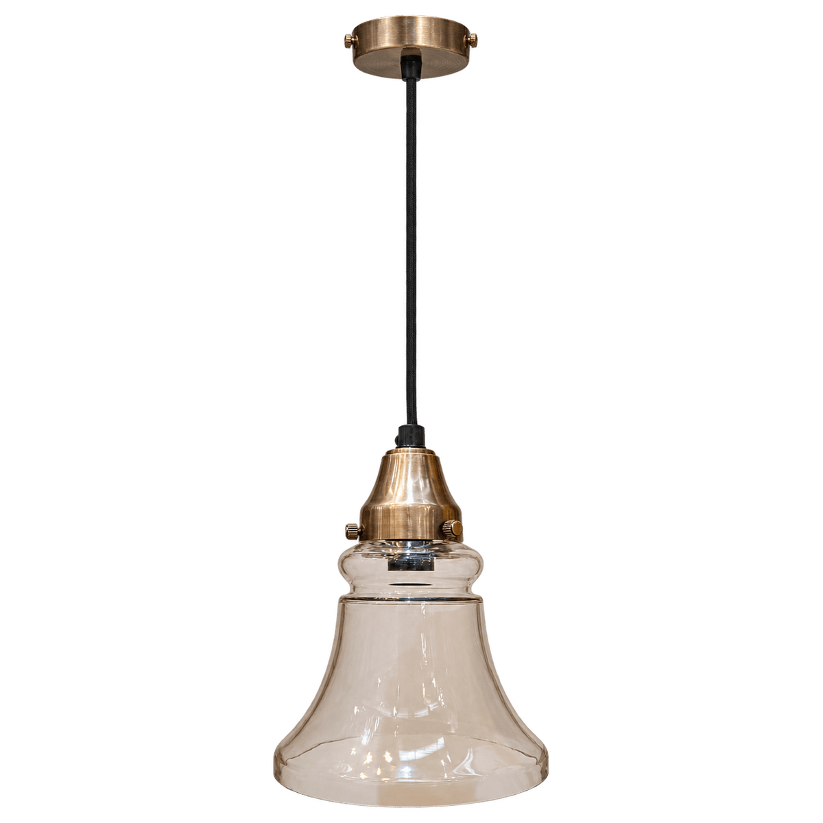 Tahoe Hanging Lamp Antique Brass on a transparent background