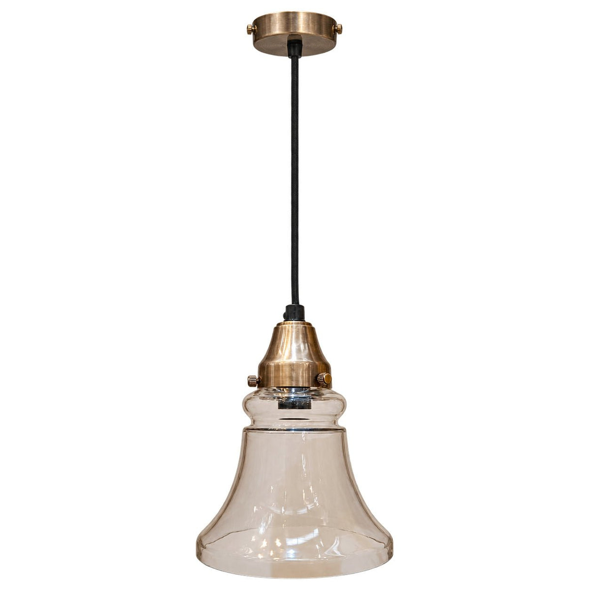 Tahoe Hanging Lamp Antique Brass on a white background