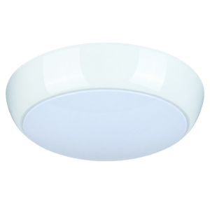White Ø325 Plastic GR10q Bulkhead Light – IP65 on a transparent background