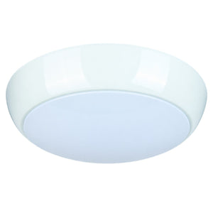 White Ø325 Plastic GR10q Bulkhead Light – IP65 on a white background