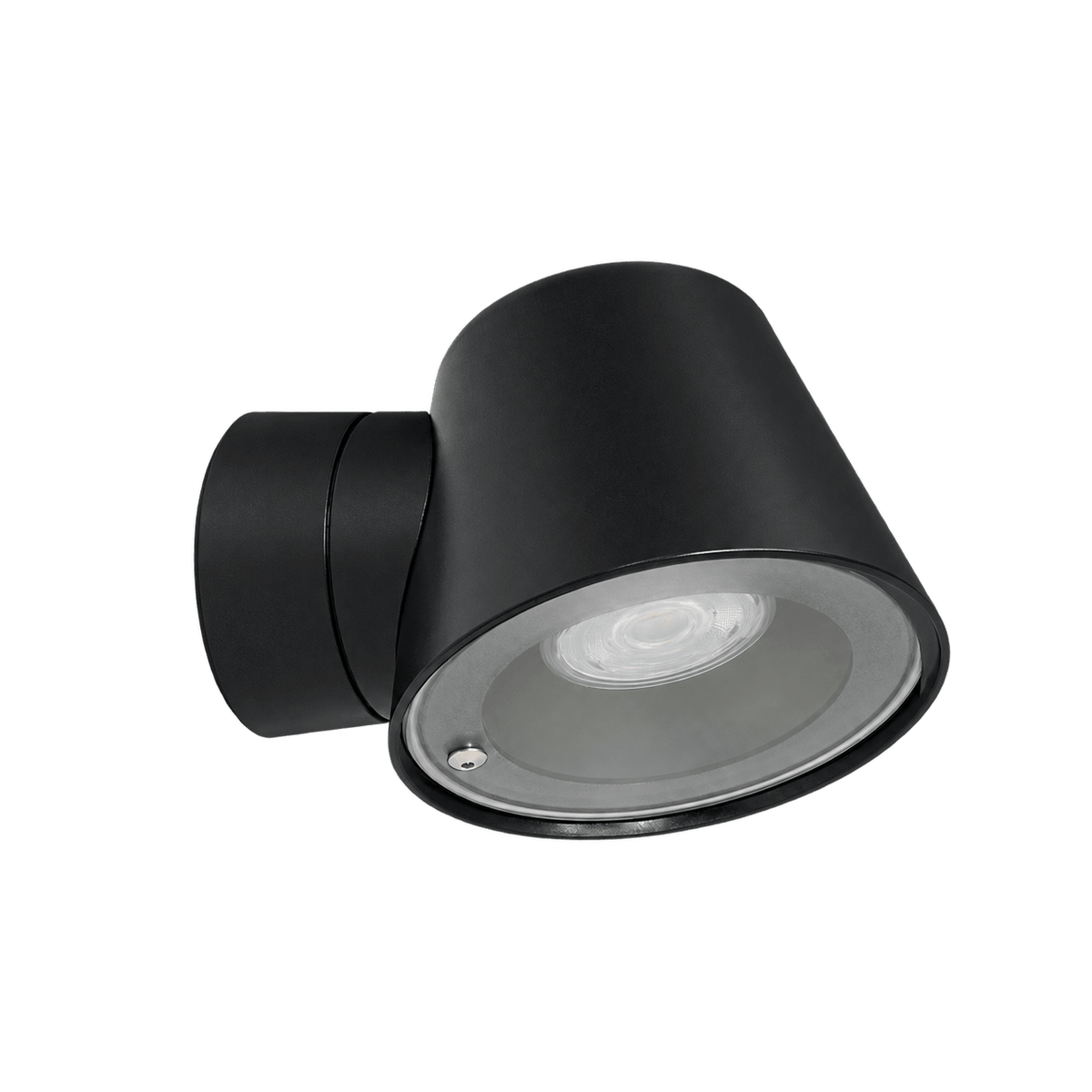 Black Deli Outdoor Wall Light, GU10, IP44 on a transparent background