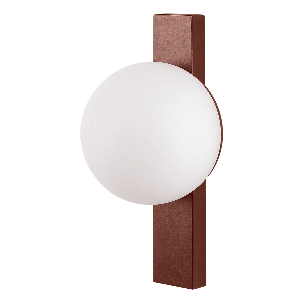 Corten & Opal LED Wall Light – 10W, 3000K, IP65 on a transparent background