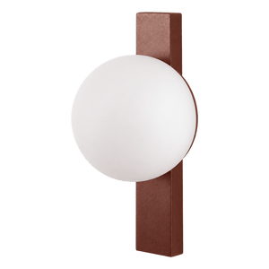 Corten & Opal LED Wall Light – 10W, 3000K, IP65 on a transparent background