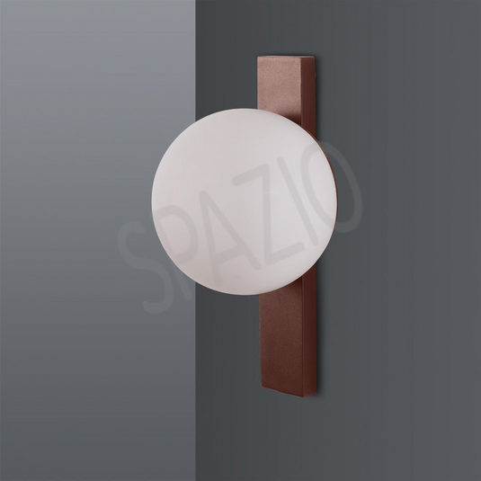 Corten & Opal LED Wall Light – 10W, 3000K, IP65 — transparent background