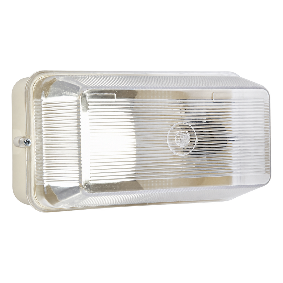 White Plastic B22 Bulkhead Light - 195mm — transparent background