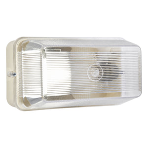 White Plastic B22 Bulkhead Light - 195mm — white background