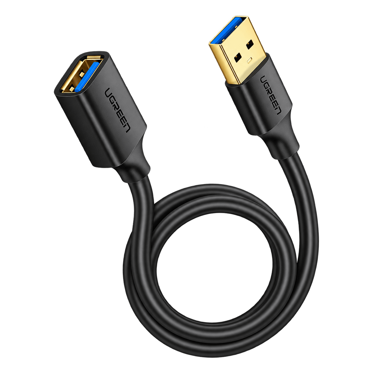 UGREEN USB 3.0 Extension Cable – Male to Female, 5Gbps Data Transfer – 2m — transparent background