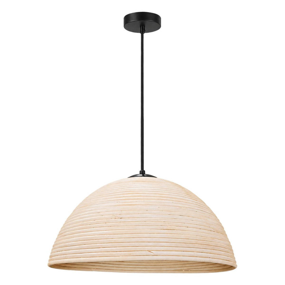 E27 Large Rattan Tube Pendant — white background