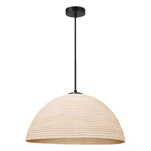 E27 Large Rattan Tube Pendant — white background