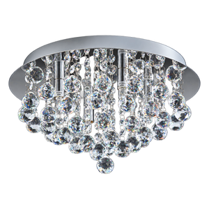 G9 LED Small Round K9 Crystal Ceiling Fitting, Chrome — transparent background