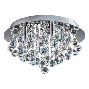 G9 LED Small Round K9 Crystal Ceiling Fitting, Chrome — white background