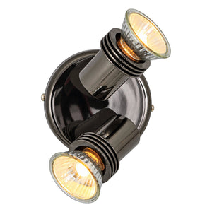 Gun Metal 2-Light GU10 Spotlight - IP20 — white background