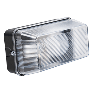 Black Plastic B22 Bulkhead Light - 195mm — transparent background