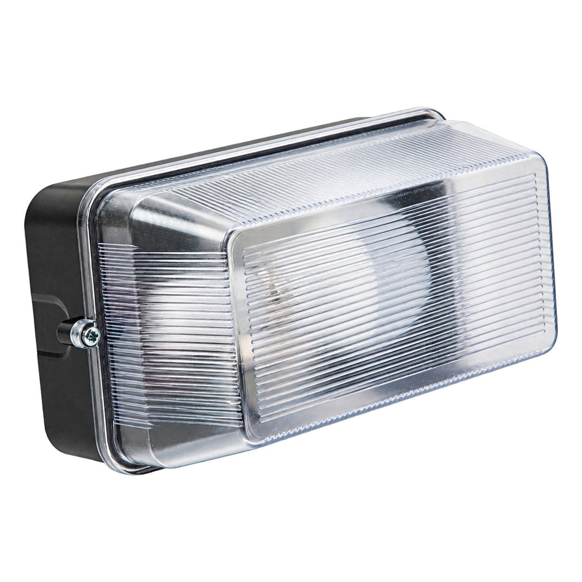 Black Plastic B22 Bulkhead Light - 195mm — white background