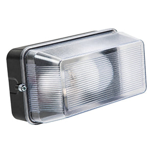 Black Plastic B22 Bulkhead Light - 195mm — white background