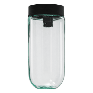 Black Watertight B22 Jam Jar Ceiling Light - IP44 — transparent background