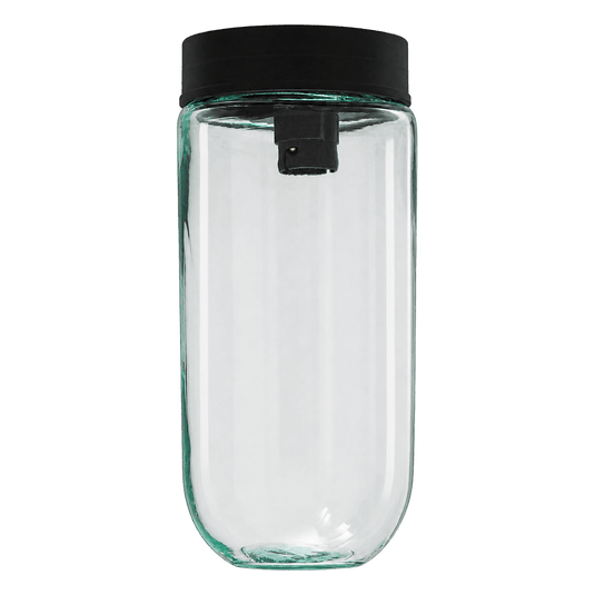 Black Watertight B22 Jam Jar Ceiling Light - IP44 — transparent background