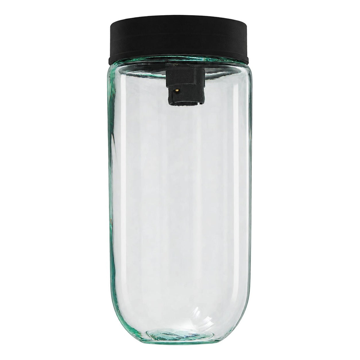 Black Watertight B22 Jam Jar Ceiling Light - IP44 — white background