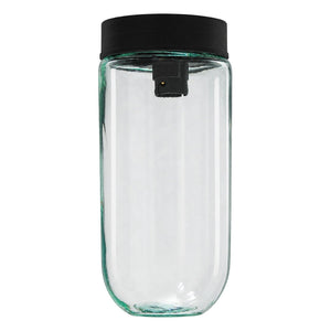 Black Watertight B22 Jam Jar Ceiling Light - IP44 — white background