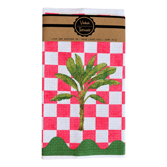 Single Printed Dishcloth - Banana Tree on a transparent background