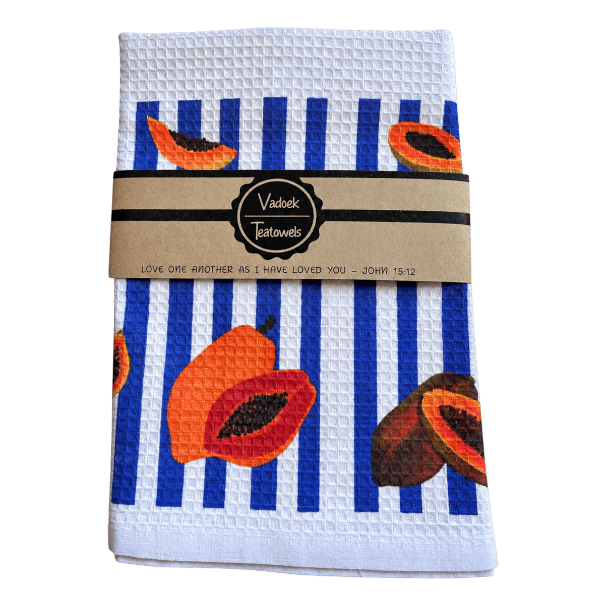 Single Printed Dishcloth - Papaja on a transparent background