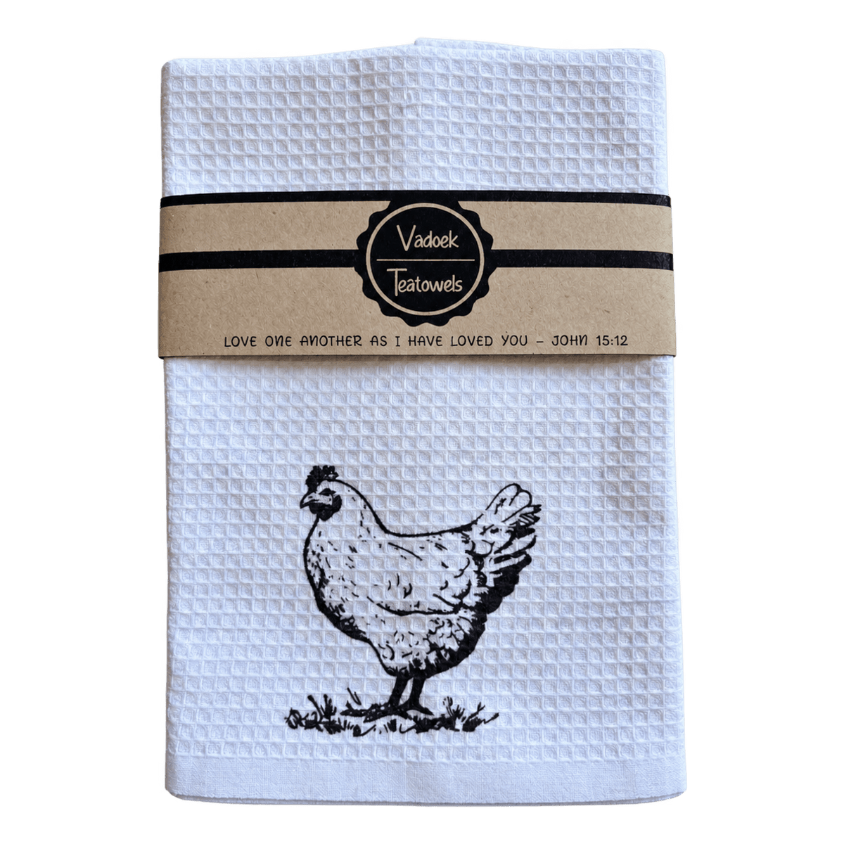 Single Printed Dishcloth - Chicken on a transparent background