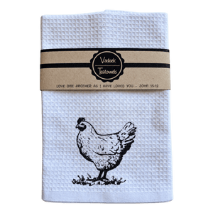 Single Printed Dishcloth - Chicken on a transparent background